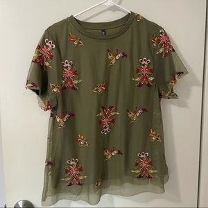 Beautiful Tulle and Embroidered Blouse